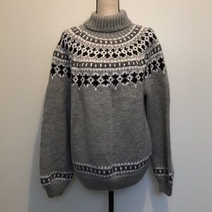 Handmade chunky knit sweater  turtleneck SZ L